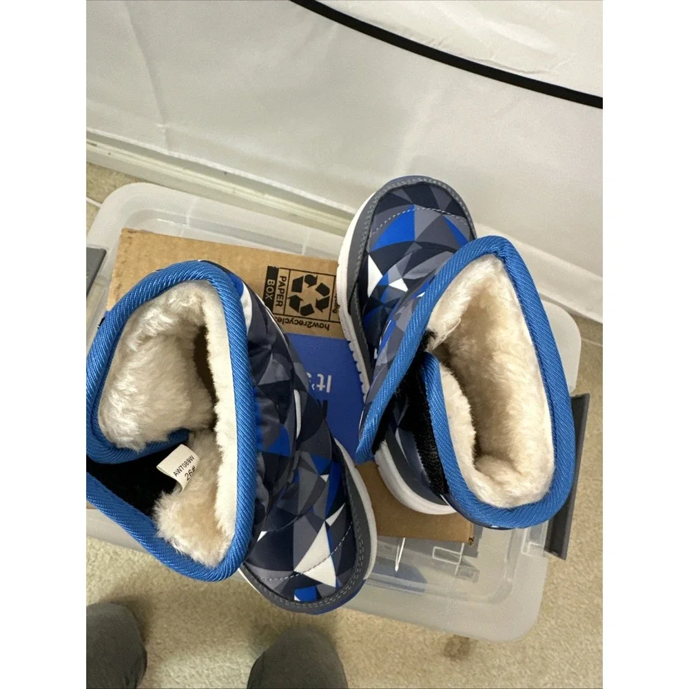 Toddler Winter/rain Cozy Faux Fur Boots Sz 9.5-10 (Europe Sz 26) Blue